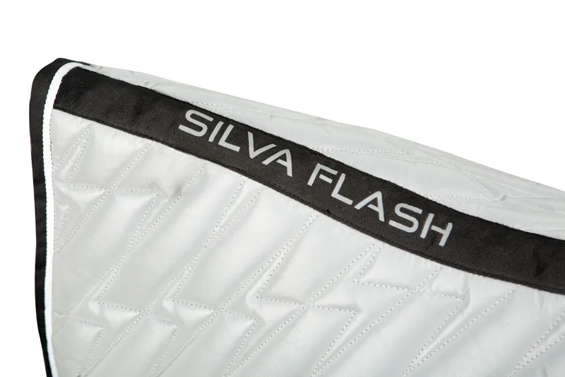 Hy Equestrian Silva Flash Reflective Saddle Pad - Black/Silver/Reflective-2